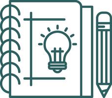Sketchbook Line Gradient Green Icon vector