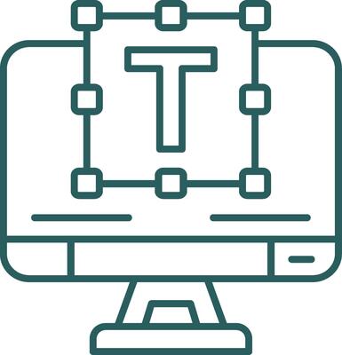 Typography Line Gradient Green Icon