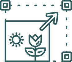 Resizing Line Gradient Green Icon vector