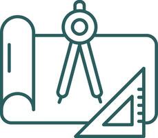 Draft Line Gradient Green Icon vector