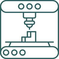 3d modeling Line Gradient Green Icon vector