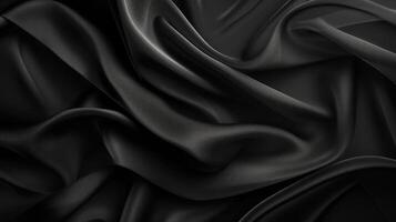 AI generated abstract smooth black background-closeup texture black color photo