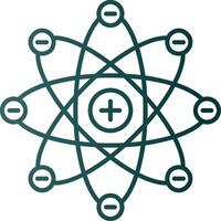 Atom Line Gradient Green Icon vector