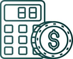Calculator Line Gradient Green Icon vector