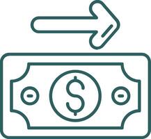 Payment Line Gradient Green Icon vector