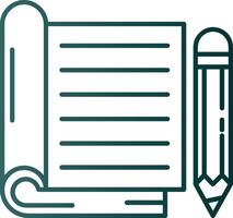 Notebook Line Gradient Green Icon vector