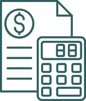 Calculator Line Gradient Green Icon vector