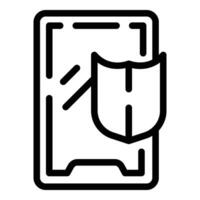 Secured smartphone icon outline vector. Erase system vector