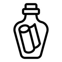 Bottle message icon outline vector. Mail lost vacant vector