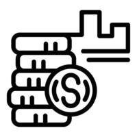 Money coin stack icon outline vector. Financial bank vector