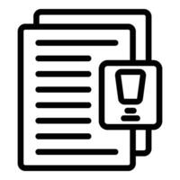 Paper fail data icon outline vector. Erase system vector