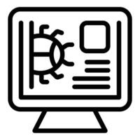 Online bug computer icon outline vector. Destroy accident vector