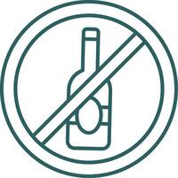 No alcohol línea degradado verde icono vector