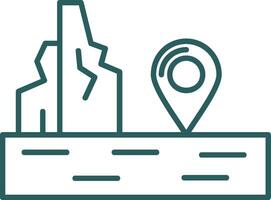 Location Line Gradient Green Icon vector