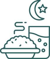 Iftar Line Gradient Green Icon vector