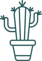 cactus línea degradado verde icono vector