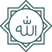 Allah Line Gradient Green Icon vector