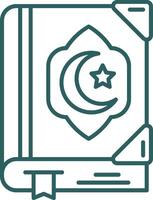 Quran Line Gradient Green Icon vector