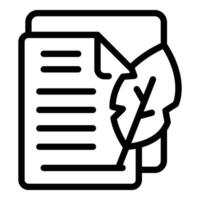 New book paper icon outline vector. Literature side view vector