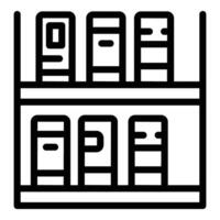 Open shop book icon outline vector. Shelf work stack vector