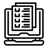 Computer book publication icon outline vector. Open publish vector