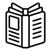 Open new book icon outline vector. Lexicon volume vector