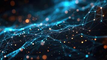 AI generated Abstract Technology Network Background Illustration photo