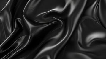 AI generated abstract smooth black background-closeup texture black color photo