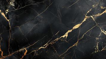 AI generated Textured of the black marble background. Gold and white patterned natural of dark gray marble texture. black marbel texture background. Black marble gold pattern luxury. dark grey photo