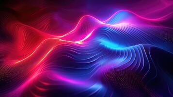 AI generated perfect shape, aesthetic, colorful background with abstract shape glowing in ultraviolet spectrum, curvy neon lines, Futuristic energy concept photo