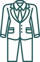 Suit Line Gradient Green Icon vector