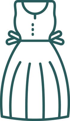 Sundress Line Gradient Green Icon
