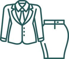 Women suit Line Gradient Green Icon vector