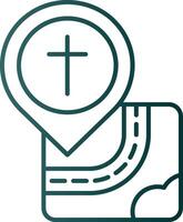 Church Line Gradient Green Icon vector