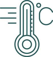 temperatura línea degradado verde icono vector