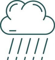 Rain Line Gradient Green Icon vector