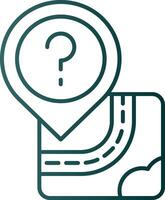 Question Line Gradient Green Icon vector