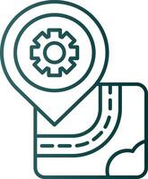Setting Line Gradient Green Icon vector