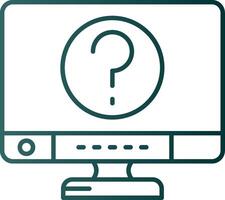 Question Line Gradient Green Icon vector