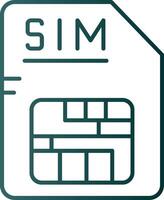 Sim Line Gradient Green Icon vector