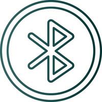 Bluetooth Line Gradient Green Icon vector