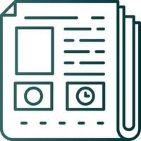 Newspaper Line Gradient Green Icon vector