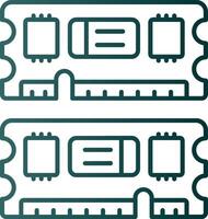 Ram Line Gradient Green Icon vector