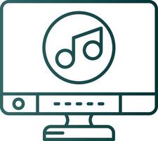 Music Line Gradient Green Icon vector