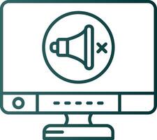 Mute Line Gradient Green Icon vector