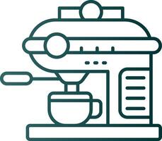 Coffee machine Line Gradient Green Icon vector