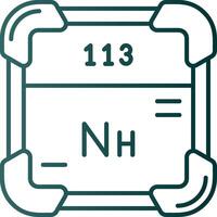 nihonium línea degradado verde icono vector