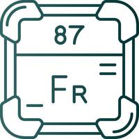 Francium Line Gradient Green Icon vector