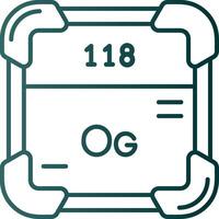 Oganesson Line Gradient Green Icon vector