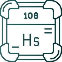 Hassium Line Gradient Green Icon vector